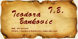 Teodora Banković vizit kartica